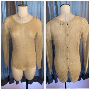 Gold Metallic, Button Back Shirt